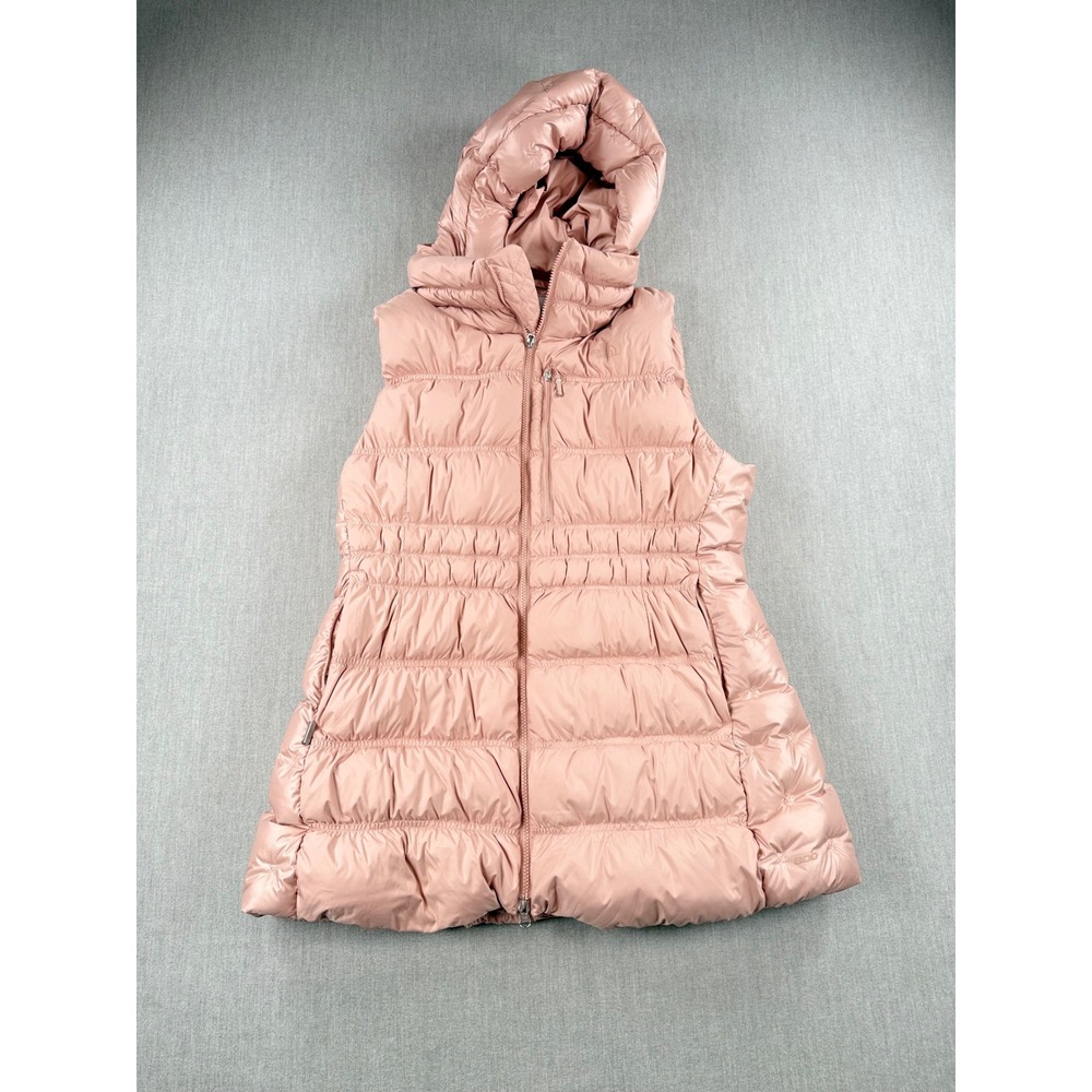 The North Face Womens Cyros 800 Down Puffer Vest Hooded Rose Pink XL-Very Rare